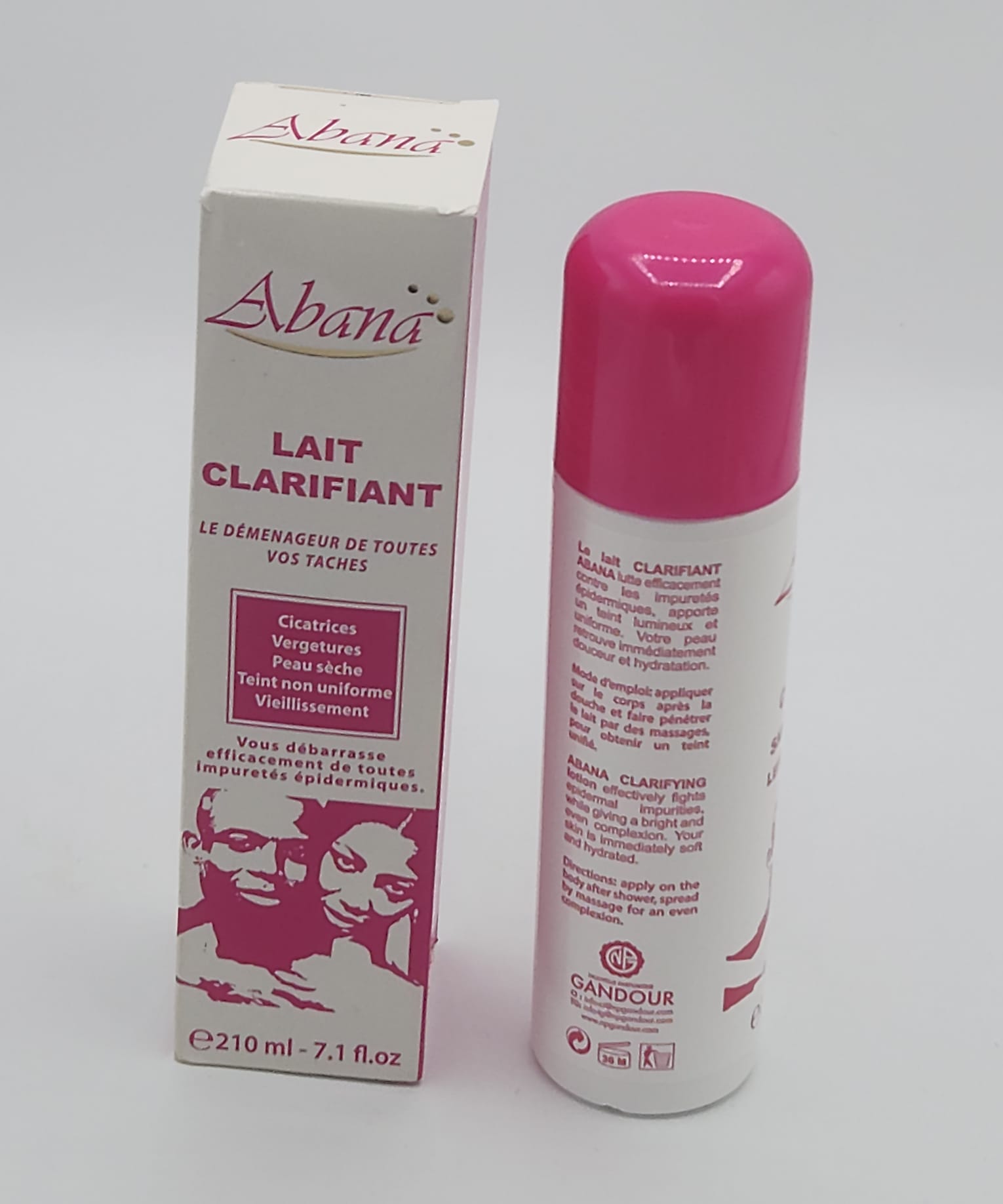 LAIT CLARIFIANT ABANA Le Démenageur DE TOUTES VOS TACHES. Cicatrices Vergetures Peau sèche Teint non uniforme Vieillissement. 210ML - Image 3