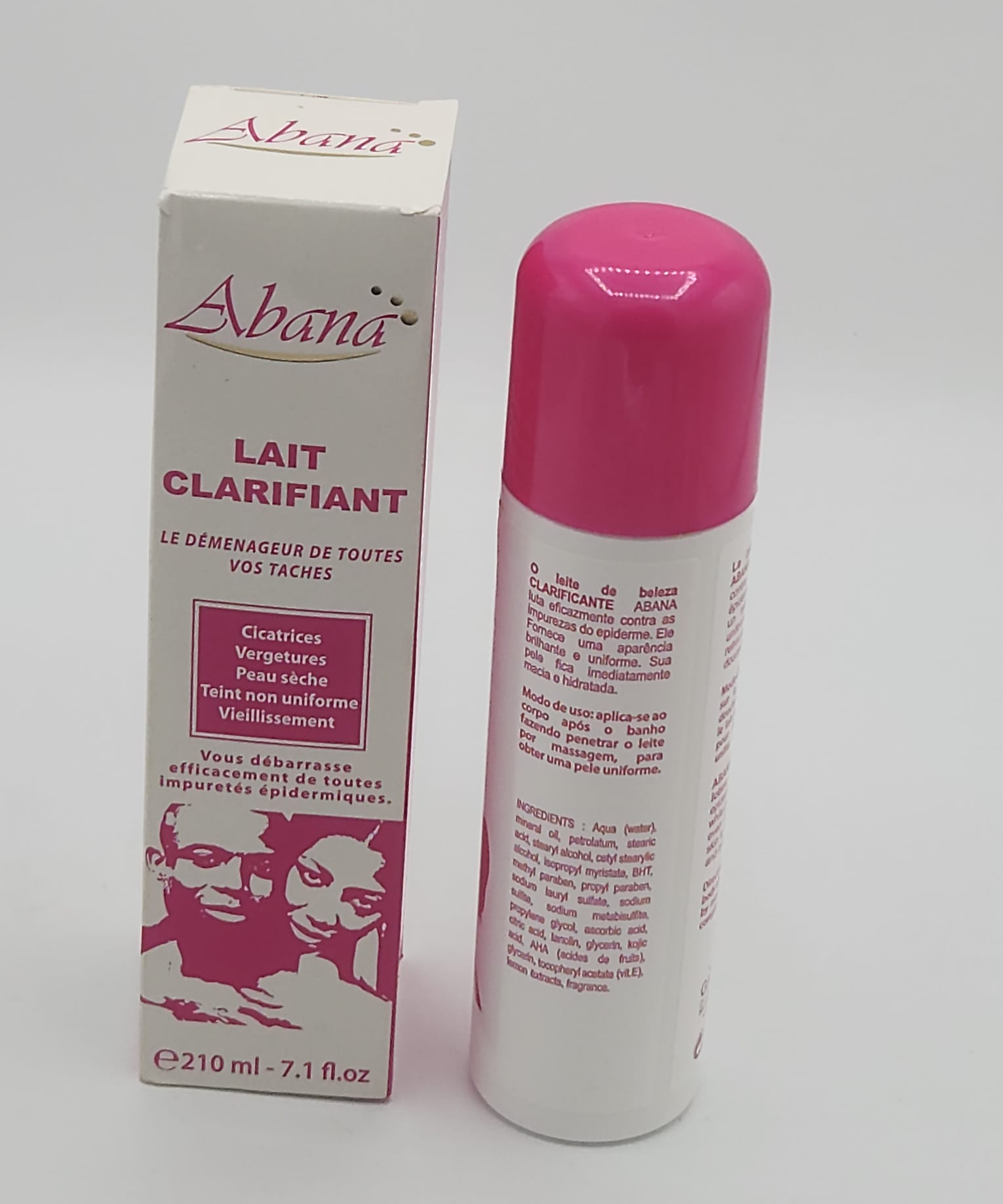 LAIT CLARIFIANT ABANA Le Démenageur DE TOUTES VOS TACHES. Cicatrices Vergetures Peau sèche Teint non uniforme Vieillissement. 210ML - Image 2