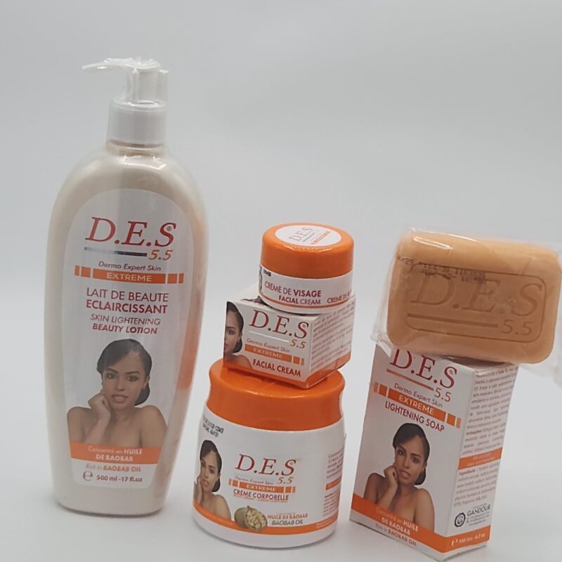 D.E.S. 5.5 LAIT, SAVON, CREME DE VISSAGE ET CORPORELLE. 2PCS