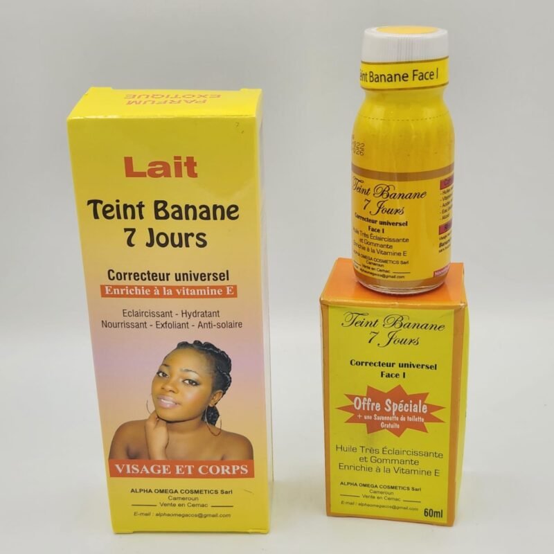 DUO TEINT BANANE 7 JOURS LAIT 250ML + HUILE FACE 1 60ML