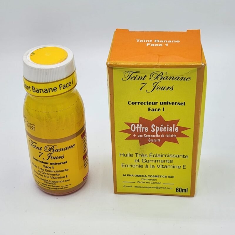 HUILE TEINT BANANE 7 JOURS FACE 1 TRÈS ÉCLAIRCISSANTE ET GOMMANTE 60ML