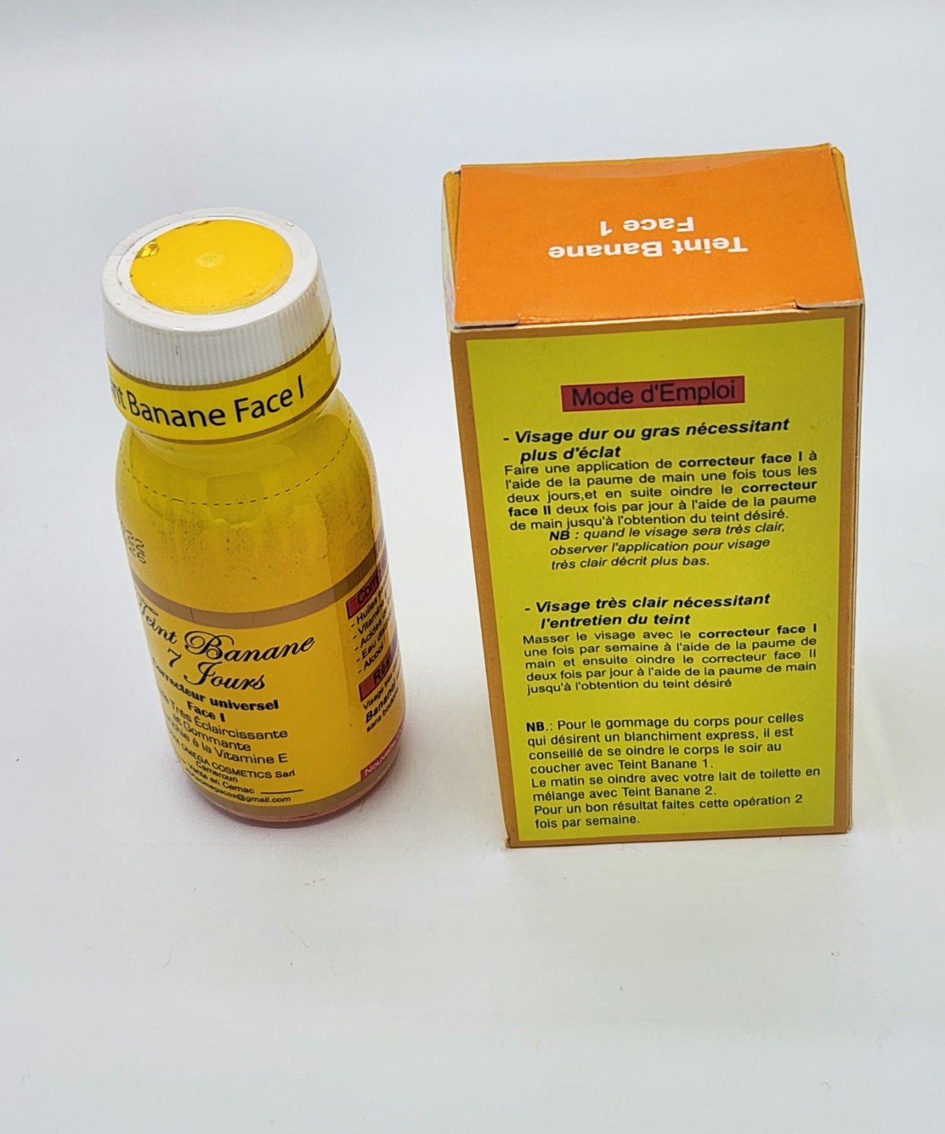 HUILE TEINT BANANE 7 JOURS FACE 1 TRÈS ÉCLAIRCISSANTE ET GOMMANTE 60ML