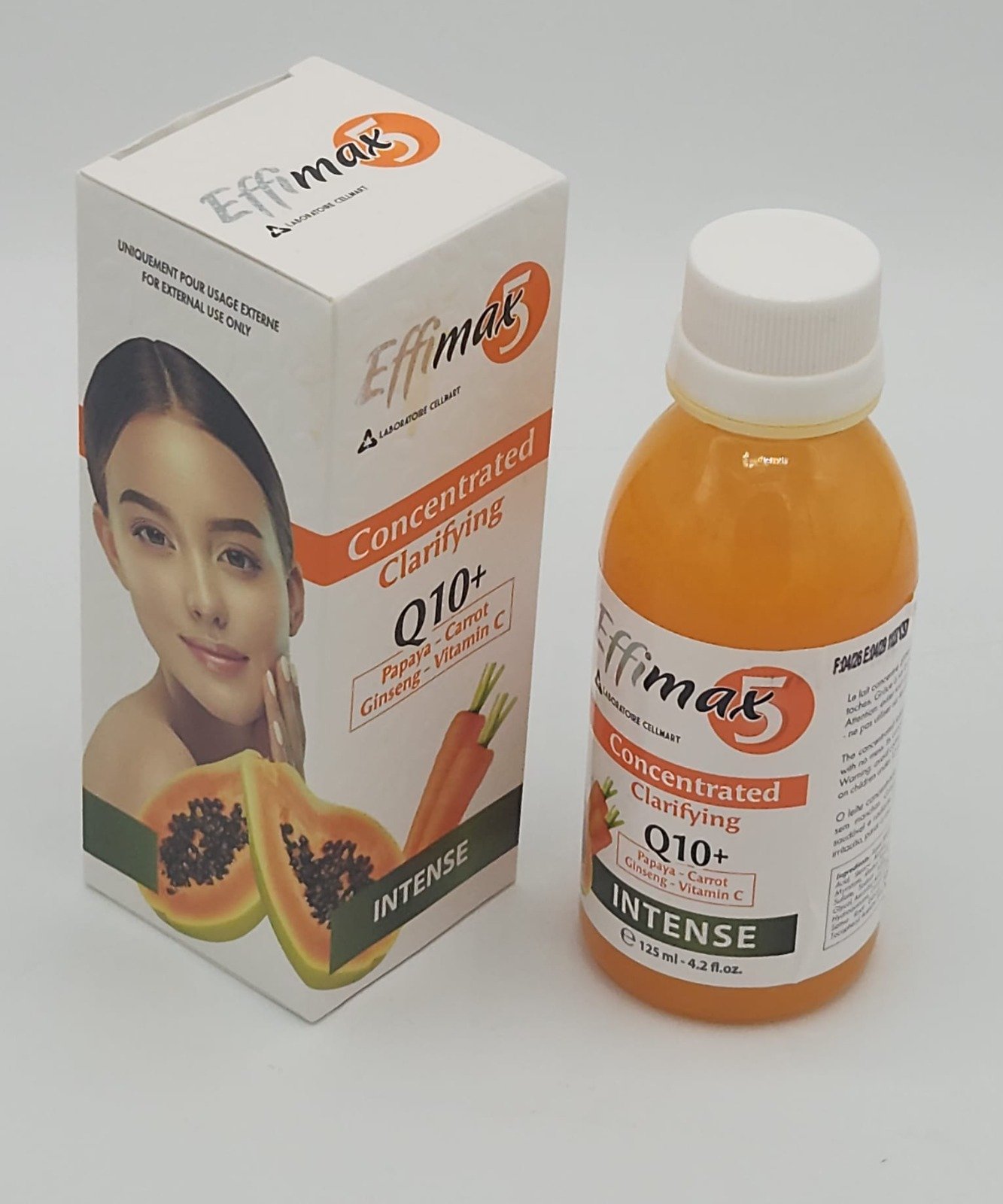 EFFIMAX 5 CONCENTRÉ CLARIFIANT Q10+ INTENSE PAPAYE CAROTTE GINSENG VITAMINE C 125ML