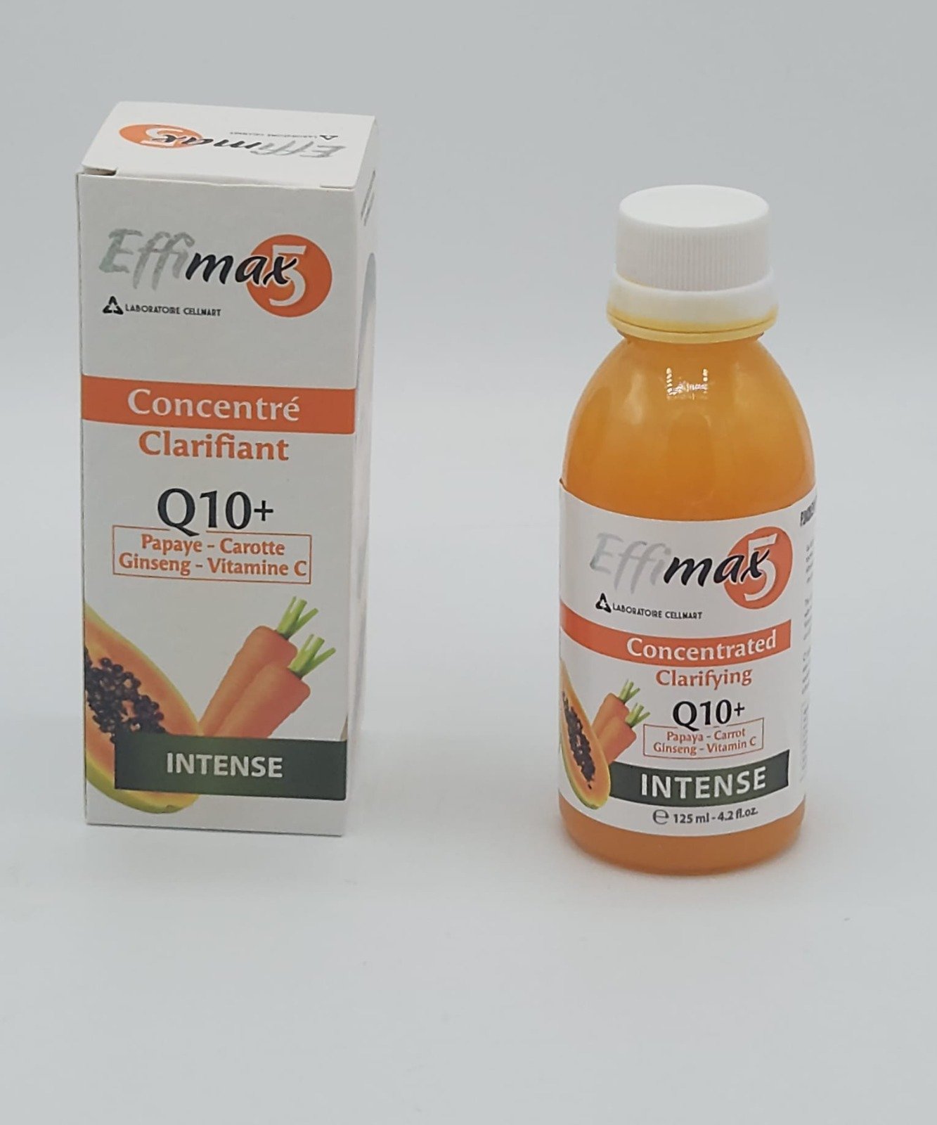 EFFIMAX 5 CONCENTRÉ CLARIFIANT Q10+ INTENSE PAPAYE CAROTTE GINSENG VITAMINE C 125ML