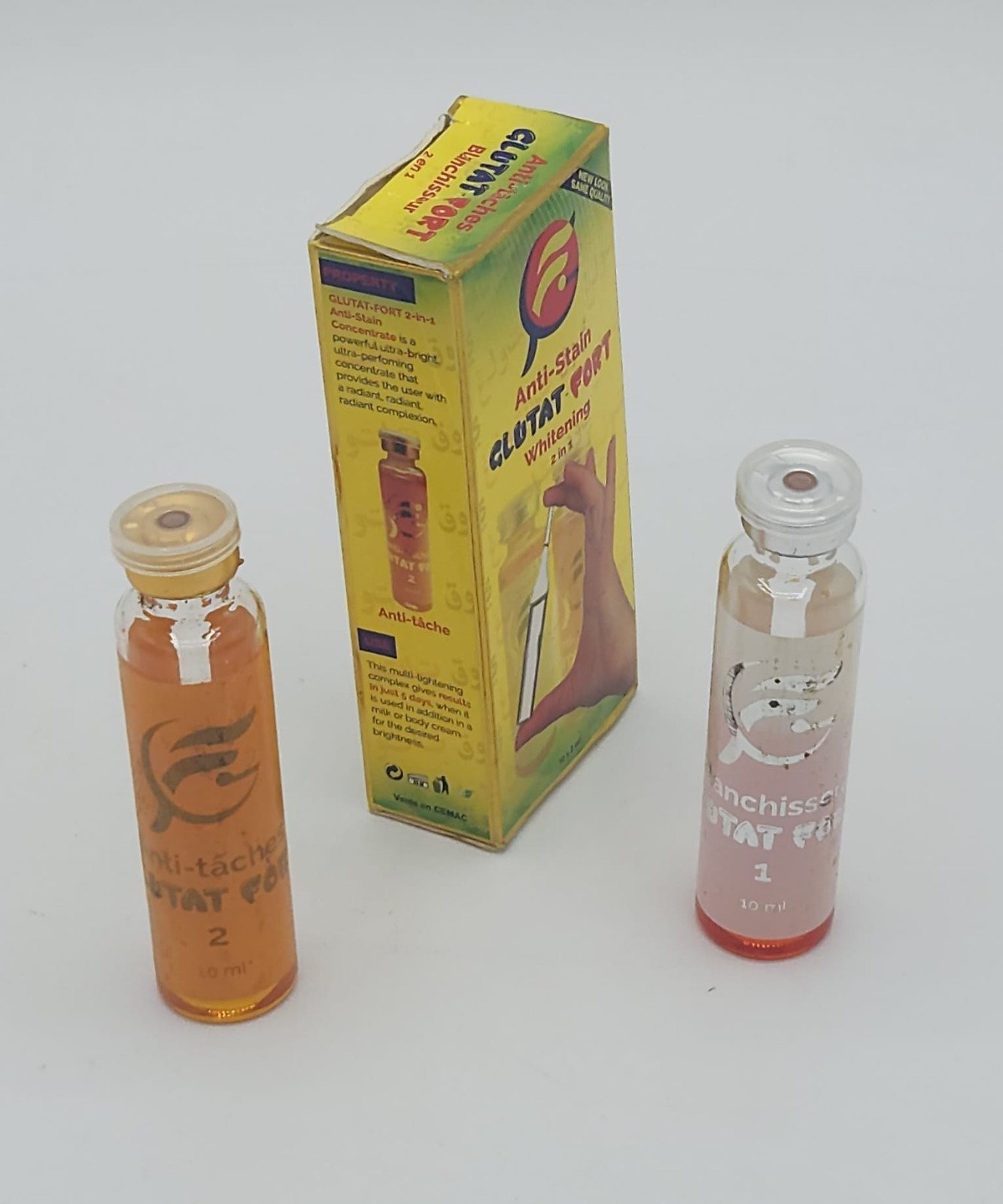 GLUTAT FORT ANTI-TACHES BLANCHISSEUR WHITENING 2 EN 1 2X10ML