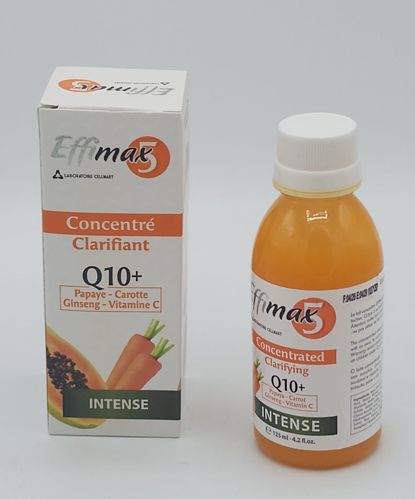 EFFIMAX 5 CONCENTRÉ CLARIFIANT Q10+ INTENSE PAPAYE CAROTTE GINSENG VITAMINE C 125ML