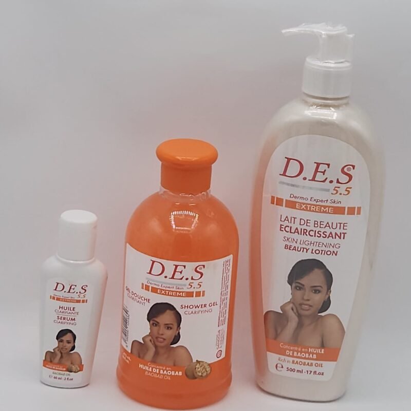 GAMME D.E.S 5.5 EXTREME LAIT 500ML + GEL DOUCHE 475ML + SÉRUM 60ML