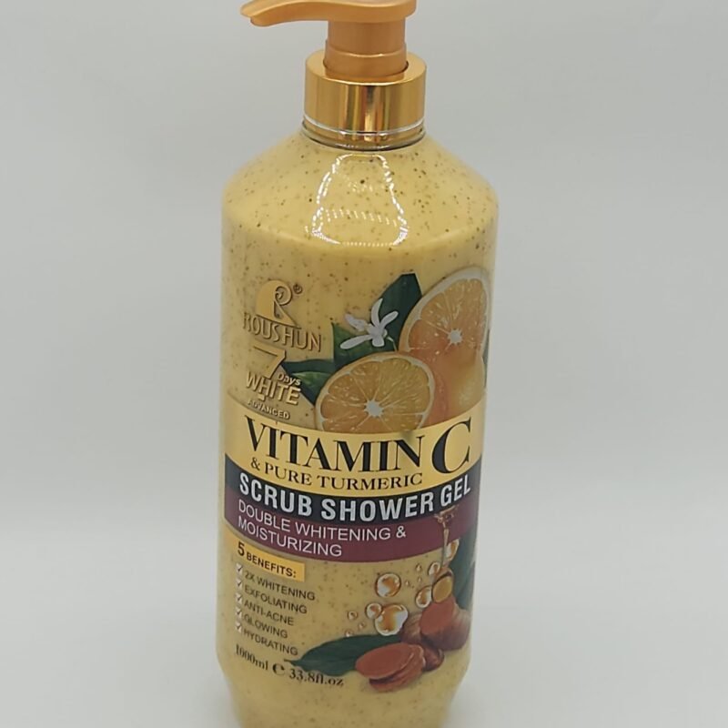 ROUSHUN VITAMIN C & PURE TURMERIC SCRUB SHOWER GEL GEL DOUCHE GOMMANT 1000ML