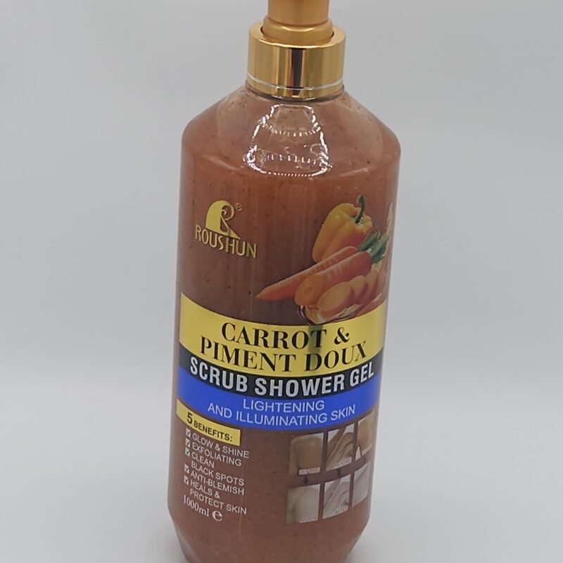 ROUSHUN CARROT & PIMENT DOUX SCRUB SHOWER GEL GEL DOUCHE GOMMANT 1000ML